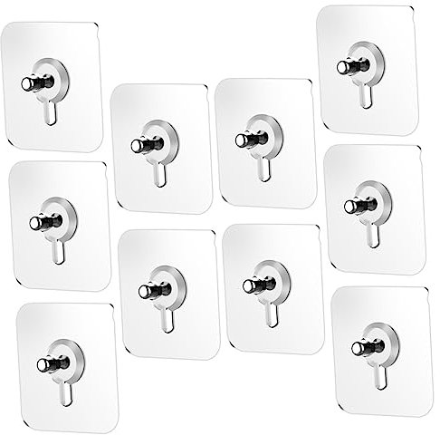 Warmhm 10st Kein Spurenschraubenaufkleber Bilderrahmenhaken Vorhang Bilder Ohne Nägel An Die Wand Selbstklebende Handtuchhaken Spannstange Für Kleidung Wandnägel Kind Acryl. Schuh