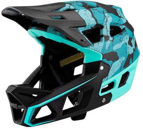 Ailgely Casque de VTT intégral, Casque de VTT de Descente pour Adulte, pour Homme/Femme, avec visière et Plus de 31 aérations, Taille L pour Tour de tête de 59 à 61 cm, Doublure Amovible