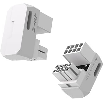 EZDIY-FAB Shield Series 8-Pin PCIe GPU Power Adapter,180-Grad U-Turn Abgewinkelter Anschluss,Aluminium Design für Grafikkarten-Standard Typ,Weiß-2 Pack