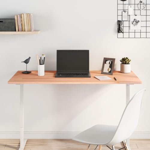 CKioict Mesa de Escritorio Multifuncional Mesa Ordenador Mesa Gaming Tablero de Escritorio Madera Maciza de Haya 110x55x1,5 cmAdecuado para Dormitorio, salón, Estudio