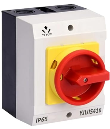 YJYUIU YJUIS416 Hauptschalter Leistungsschalter, 4-polig 16 A, Drehschalter, IP65 wasserdichtes Gehäuse (4-Wege)