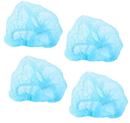 SOLUSTRE 20 Stück Einweg Haarnetz Vliesstoff Blau Stretch Bouffant Atmungsaktiv Für Make up Lebensmittel Labor Reinigung