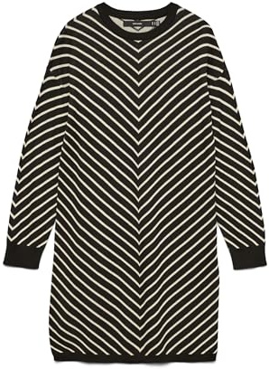 VERO MODA Vestido de Punto Femenino VMCAPRICORN Vestido Corto, Negro, M