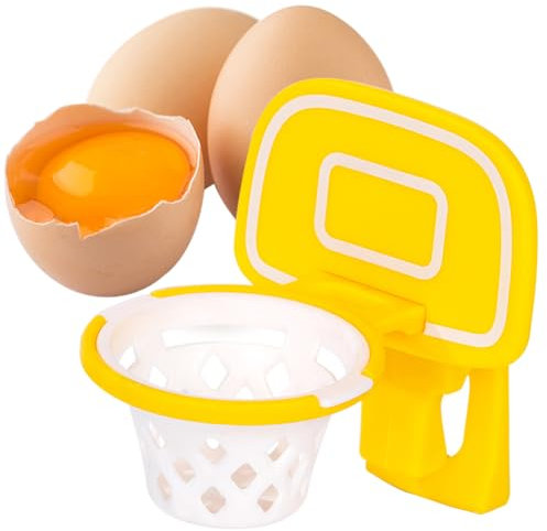 JUCHRZEY Separador de Huevos en Forma de Baloncesto, Separador de Huevos Divertido, en forma de marco de baloncesto, extractor de yema de huevo para el hogar, hornear, herramientas de cocina