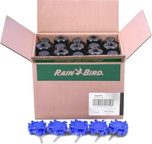 Rainbird 3504PC - Rotor de aspersor ajustable de 4 pulgadas con boquillas de cortina de lluvia, círculo completo/parcial, radio de 15 a 35 pies
