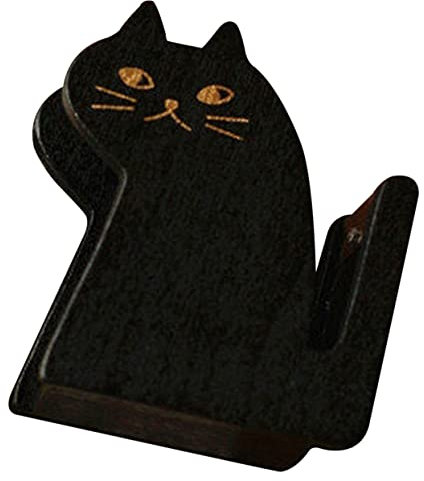HOMSFOU Katzen Klebebandspender Aus Holz Vintage Klebebandabroller Mit Schneidefunktion Süßer Schreibtischspender Für Büro Und Schule