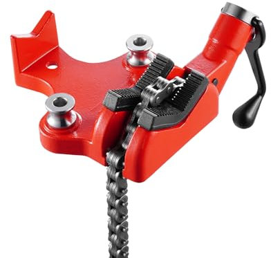 VEVOR Kettenrohrschraubstock, 6,35-152,4 mm Rohrkapazität, 710 mm robuste Kette und Gusseisenbasis, Rohrklemmung in Industriequalität für Klempnerarbeiten, Autoreparaturen, Metallverarbeitung