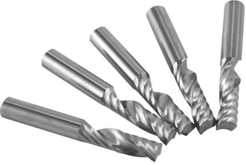 Uadme Spiralnutfräser, 5 Stück Fräser 6mm Schaft Hartmetallfräser, Einzelne Flöte Schaftfräser zum Schneiden von Acryl, PVC, MDF, Hartfaserplatten
