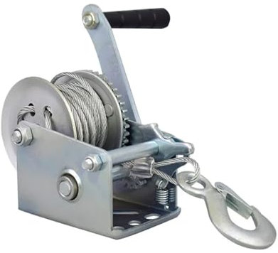 HYBMRQVD Manual Traction Rope Winch Hand Winch,Boat Trailer Hand Winch, Manual Winch Wire Rope Traction Hoisting Winch for Home and Farm Use(3000lb)