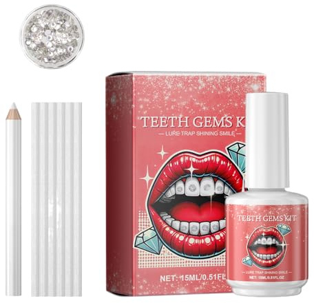 Zahnstein Set - Tooth Gem Anwendung Set mit Strasssteinen, sicher ästhetischer Zahnschmuck | Einfach zu verwendende Zahnaufkleber Edelsteine für Smile Dekoration, Set