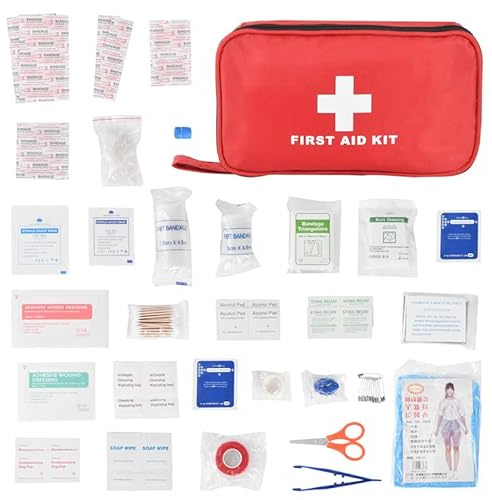 STREAMVOY Kit Pronto Soccorso Auto 2025 Certificato DIN 13164:2022, Approvazione UE, con 2 Maschere CPR, Custodia Impermeabile per Veicoli (Car First Aid Kit)