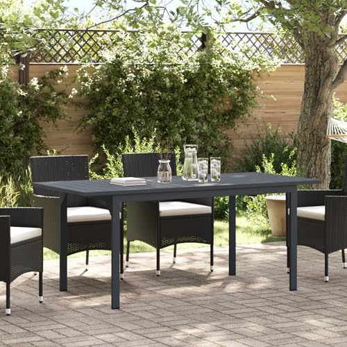 HETFTJN Tavolo da Giardino Estendibile in Alluminio Grigio Scuro Rettangolare 140-180 cm per Balcone e Giardino con Design Moderno e Facile Pulizia