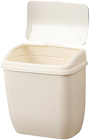 Mipcase Pattumiera Sospesa Da Cucina Bianca Con Coperchio Design Compatto e Salvaspazio Contenitore Sospeso Per Rifiuti Interni Facile Da Pulire e Adatto Spazi Ridotti