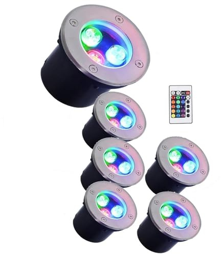JOUFNING Luce LED Sommergibile per Fontana - Lampada Subacquea per Piscina, Faretto per Laghetto Impermeabile IP68, Luci da Esterno per Esterni, Faretto da Incasso con Telecomando