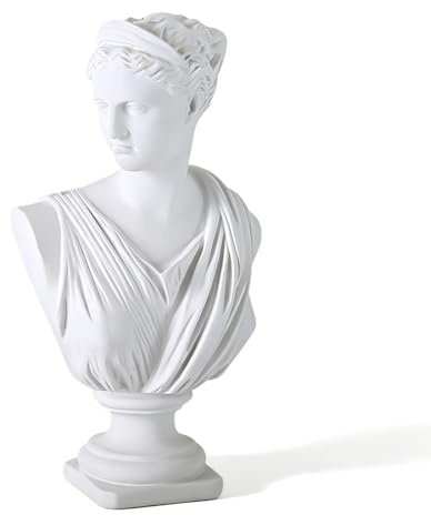 PAEFIU David Statue, Griechische Mythologie-Göttin-Statue, Michelangelo David Büste Figur, Apollo Dekorationen Skulpturen, Moderne Diana Ornamente, für Home Büro Bücherregal Skizze Praxis (Stil 1)