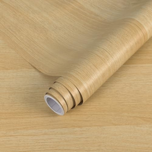Decoroom Möbelfolie Selbstklebende Holzoptik 40x300cm Helles Matt | Klebefolie Möbel Wasserdicht Dekoration Folie für Möbel Wand,Küche Arbeitsplatte,Küchenschrank, Tische, Regale