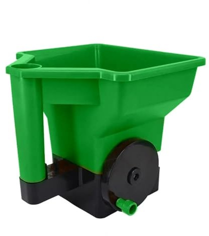 Strumenti Agricoli 24*23cm Spandiconcime portatile Strumento per piantare Capacità 3L Spandiconcime manuale per prato verde Spandiconcime per terreni agricoli(Green)