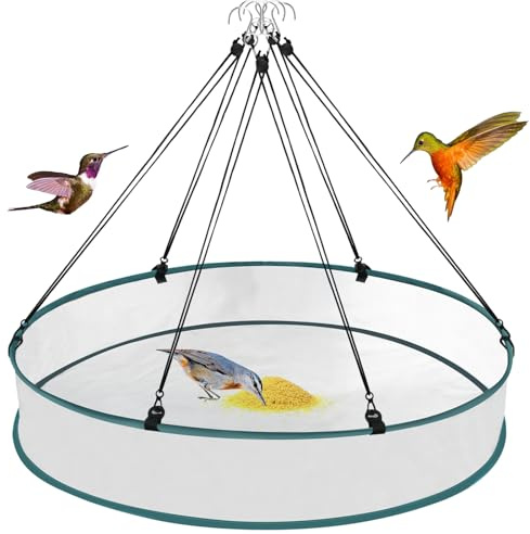 Vogelfutterspender Zubehör Vogelfutter Samenfänger Vogelfutter Fangkorb zum Vogelfutterhaus 24 Zoll Durchmesser Reduziert Samenabfall Hängend Bird Seed Catcher Tray für Vogelfutterstation