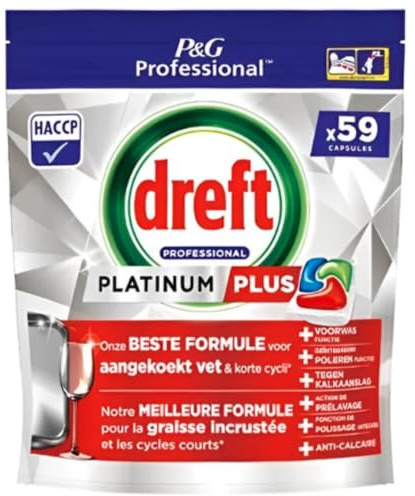 Dreft Platinum Plus All-in-One-Geschirrspültabs – 236 Tabs (4 x 59) – Vorteilspackung