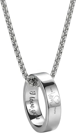 kaululu Partner Kette mit Gravur Personalisierte Kette Verlobungsring Freundschaftsringe Paar Partnerringe Bff Ketten Partner Couple Geschenke Jahrestag Geschenk für Sie und Ihn