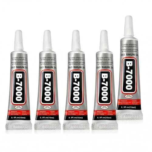 5Pcs B7000 Craft Glue 15ml with Fine Tip | Clear precision adhesive for rhinestones, jewellery, fabric, glass, metal and plastic craft projects.
