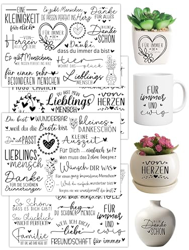 Rub On Sticker 4 Blatt A5 Transfer Aufkleber Lieblingsmensch Wasserfest | Spruch Lustig Personalisiert Schriftzug Deko Lichterglanz Glas Fotoalbum Gips.