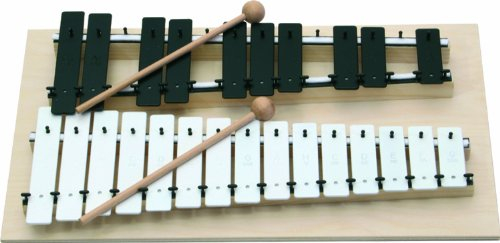 Goldon - Metallophon 25 schwarze & weisse Klangplatten mit Halbtönen g'' - g''''