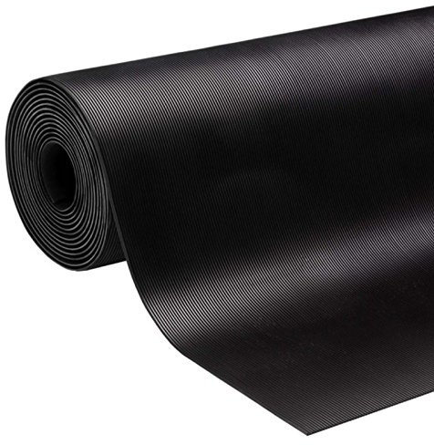 etm Tapis de Sol Caoutchouc,Revêtement de Sol Industriel,Protection pour remorques,lieux de déchargement Camion,Moquette résistante de -30°C à 69°C, 3mm-Noir 100x300cm, Fein gerippt