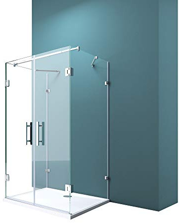 Mai & Mai Duschkabine U-Form Duschabtrennung 100x120cm | 8mm ESG in Klarglas Nano-Beschichtung mit 2 Stabilisationsstangen Ravenna40UK