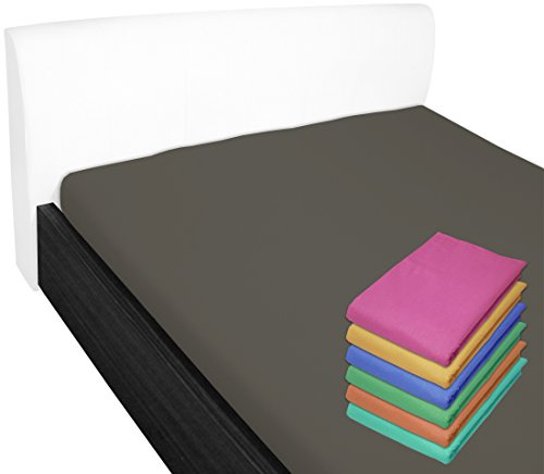 Bettlaken 240x250 cm ohne Gummizug 100% Baumwolle Anthrazit | Glatte Betttuch ohne Spanngummi Atmungsaktiv, Hypoallergen, Waschbar - Hotel Laken Haustuch Renforce Baumwollstoff