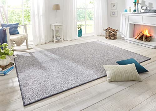 BT Carpet Wolly Teppich – Wohnzimmerteppich Flachgewebe Kurzflor Woll-Optik Wolle Skandi-Look Esszimmer, Wohnzimmer, Kinderzimmer, Schlafzimmer – Creme, 200x300cm