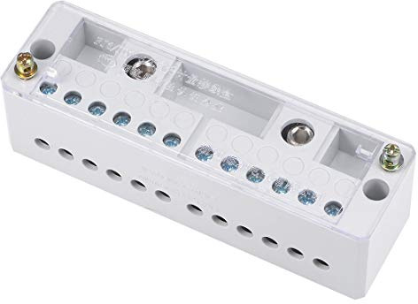 uxcell 2 Inlet 12 Outlet Terminal Strip Blocks 660V 150A Connector Distribution Block for Metering Box
