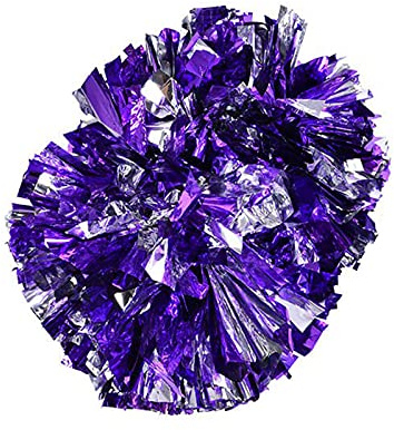 Cheerleading Pom Poms, Silber und Lila, hochwertige Pompons f¨¹r Schulsportwettbewerb und Tanzparty, Pompoms f¨¹r Cheerleader