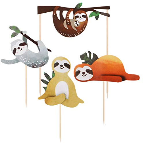 Toddmomy 4 Stück Faultier-kuchen-picks Abschluss Cupcake-topper Faultier Cupcake Topper Faultier-kuchendekorationen Faultier Party Name Pappbecher Alles Zum Geburtstag Hölzern Baby