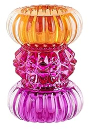 Gift Company Teelichthalter Sari rund, Kerzenständer, Kristallglas, Orange, Pink, Lila, 11.5 cm, 1093901013