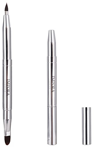 Retractable Lip Makeup Brush by Impora London. Perfect for Travel, Lightweight, Handbag Ready. Lipstick Brush with Lid.