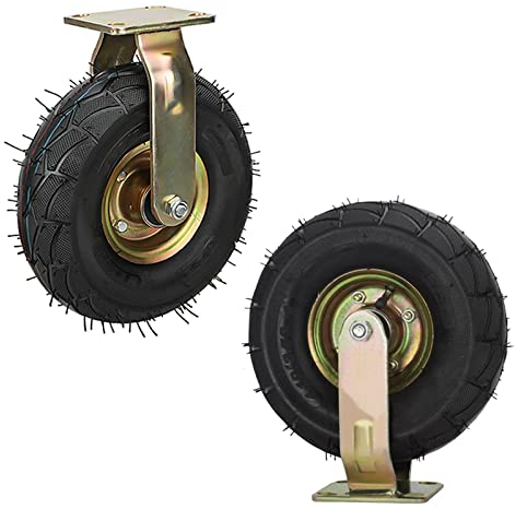 Luftreifen Gummi Rollen 2 Stück Schubkarrenrad - Schwerlast Bockrolle - Geräuschlose Schockabsorption Luftreifen - Ersatzrad Tragkraft 350 Kg - Schubkarrenreifen Mit Fester Stütze ( Size : 250mm )