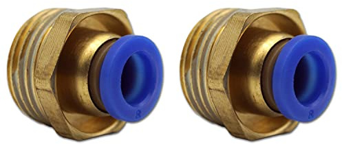 Pneumatik Steckanschluss 1/2 auf 8mm Pneumatikschlauch 2er Set Steckverschraubung (1/2 - 8mm)