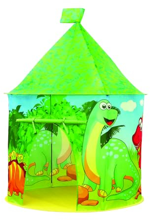 Sport1 Tenda Dinosauri casetta da giardino per bambini. Casetta per bambini da giardino/interno. Casa per bambini con struttura in plastica tubolare dim. Ø 105x125cm. Facile montaggio. Verde.