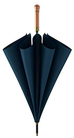 Regenschirm Golfschirm, Winddicht, Wasserdicht, Stockschirm Mit Holzgriff, Tragbarer Baldachin, Belüfteter Regenschirm for Geschäftsreisen Sturmfest Schirm (Color : Blue1, Size : A)
