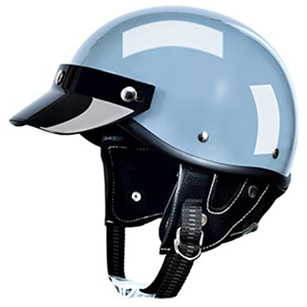 KEFFOR Vintage Moto Casque Demi Jet, Rétro Casques Bols De Moto, Casque Moto Ouvert Homologué ECE Dot, Casque Mobylette Femme Homme pour Scooter Cyclomoteur Cruiser (Color : D, Size : S=(55-56cm))