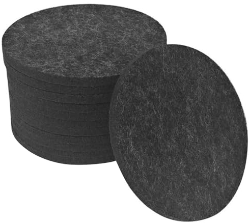 12 Pièces Dessous de Verre en Feutre,10 cm Diamètre 3 mm Épaisseur Rond Antidérapant Lavable Résistant à la Chaleur Dessous de Verre pour Café Bière Tasse à Thé Verres Bols et Vases (Gris Foncé)