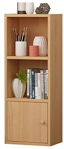 3-lagiges Bücherregal aus Holz mit Türen – geräumiges Bücherregal in Weiß, Rosa, Buche und Grün – spart Platz mit einfachem Zugang – ideale Aufbewahrungslösung für Kinderbücher
