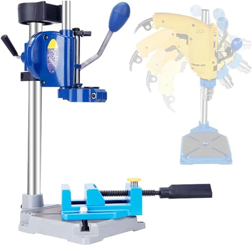 FLTRGO Bohrständer für Bohrmaschine, Bohrmaschinenständer mit Schraubstock, Ständer für Bohrmaschine DIY Werkzeugpresse Handbohrmaschine Halter