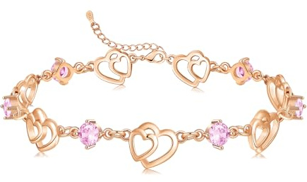 Cosie Lily Damenarmband 925er Sterlingsilber Herzarmbänder Damenschmuck Geschenk für Sie Zum Valentinstag Geburtstag