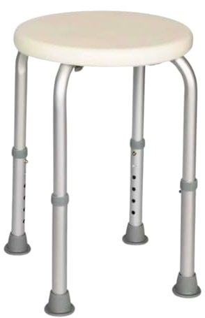 ORTOPAL Taburete baño Circular, Regulable y Antideslizante | Taburete Ducha Ortopédico Mayores y discapacitados | Silla Ducha Personas Mayores: Cómoda, Segura y Muy Ligera | 120kg MAX