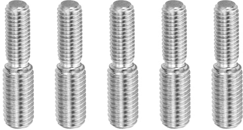 PATIKIL M8*M10*40 Doppelt-Endgewindebolzen, 5er Pack 304 Edelstahl Stangenbolzen Gewinde Reduzieradapter für Möbelbeschläge, 41mm lang