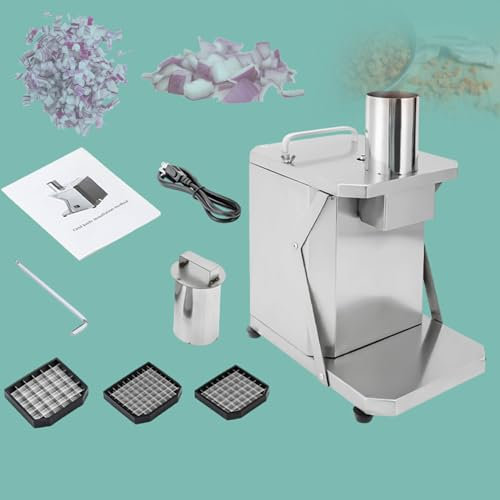 Tagliatrice elettrica per verdure piccola da 200 W, taglio automatico di cubetti di carote, cipolle e patate, veloce, efficiente e rimovibile per la pulizia,10x10