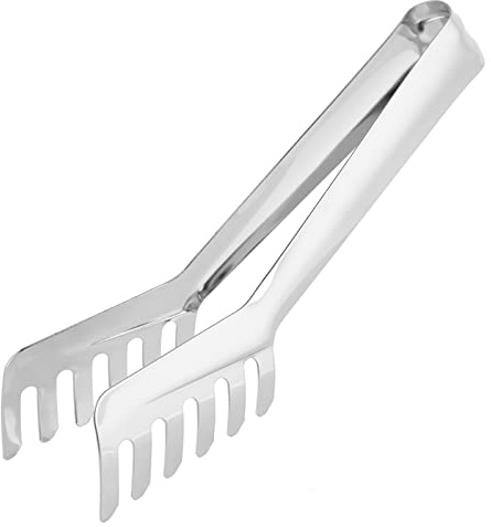 Nikou Spaghetti Tongs, Comb Shaped Stainless Steel Spaghetti Tongs Noodles Pasta Clip Kitchen Cooking Tool