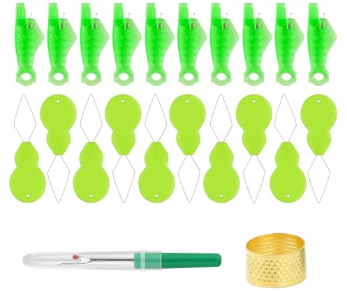 Pmeiduo 22 Stück Nadeleinfädler Set Einfädelhilfe für Nähnadeln Einfädler für Nähmaschinen Nadel Threading Tool Kunststoff Nähnadeln Einfädler für DIY Handnähen und Nähmaschinen